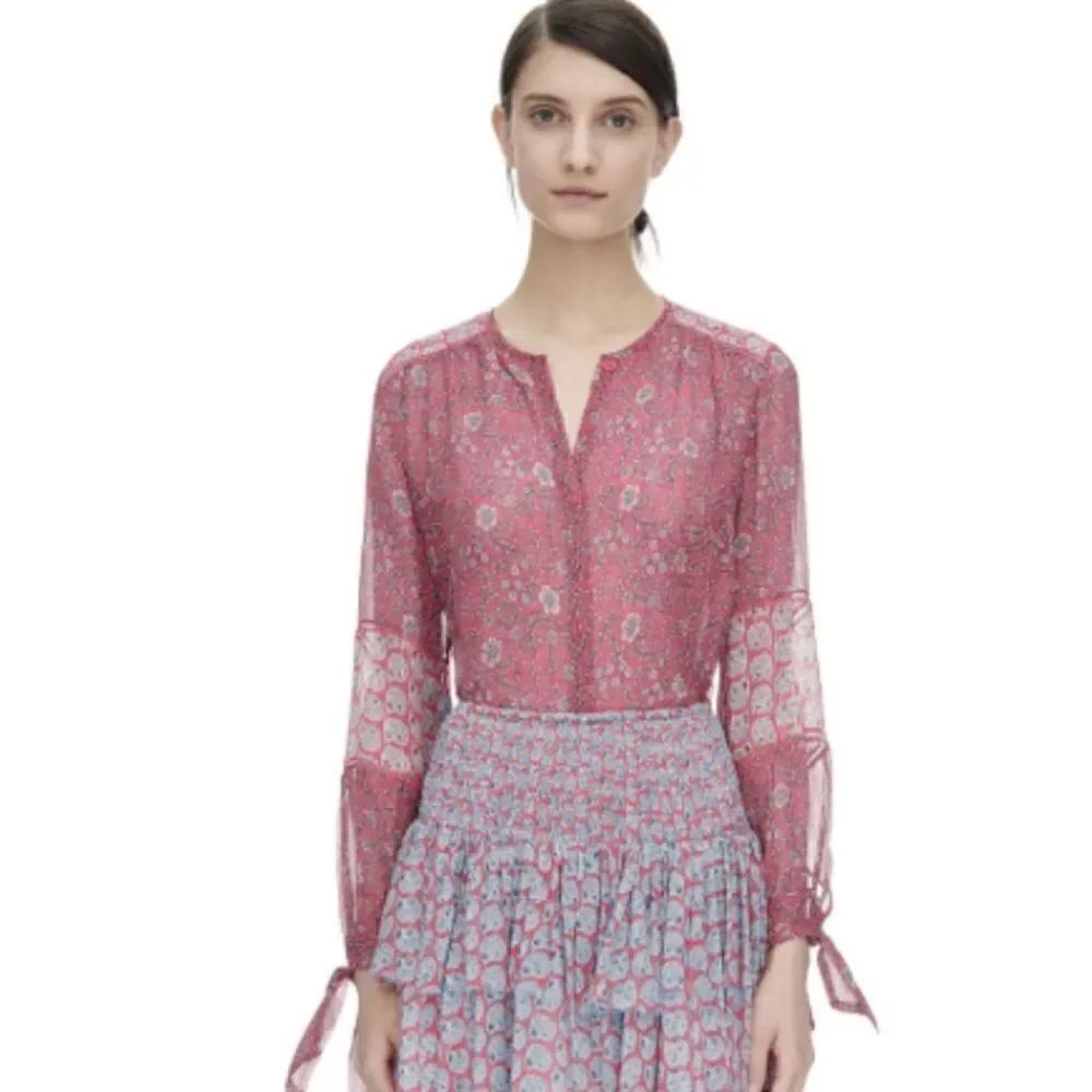 NWOT Rebecca Taylor Amanda Floral Silk Top Blouse